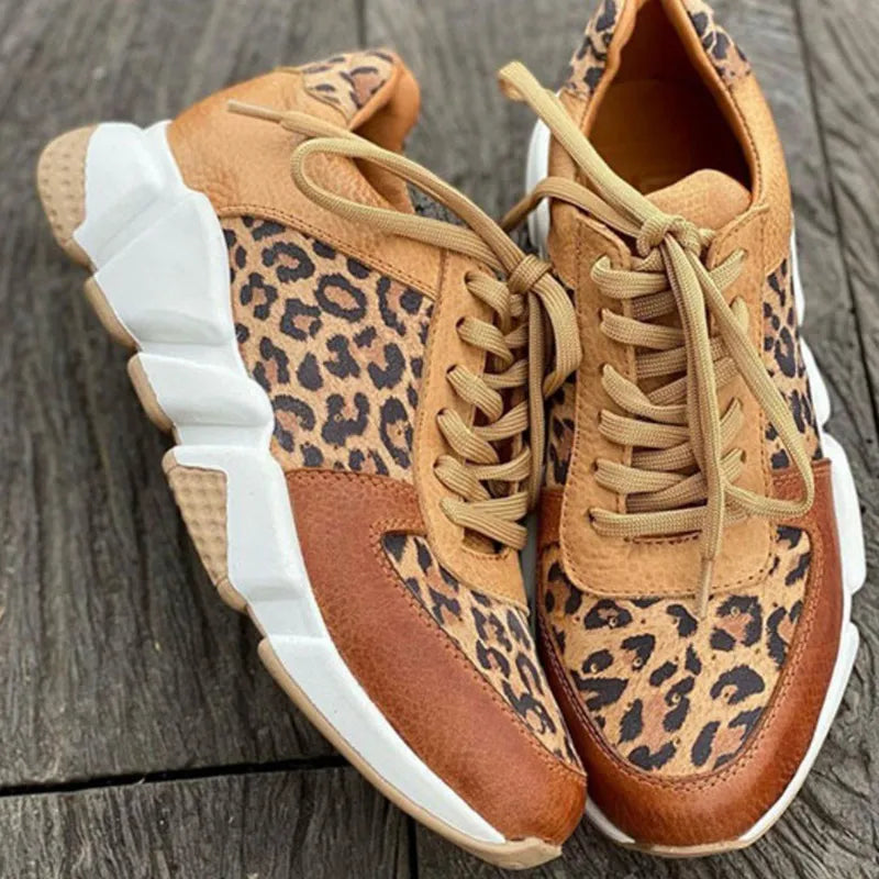 Selina | Bold Leopard Sneakers