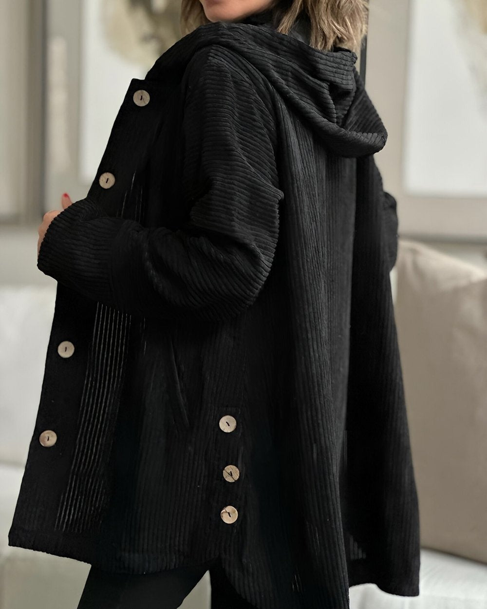 Amélie | Bordeaux Corduroy Coat
