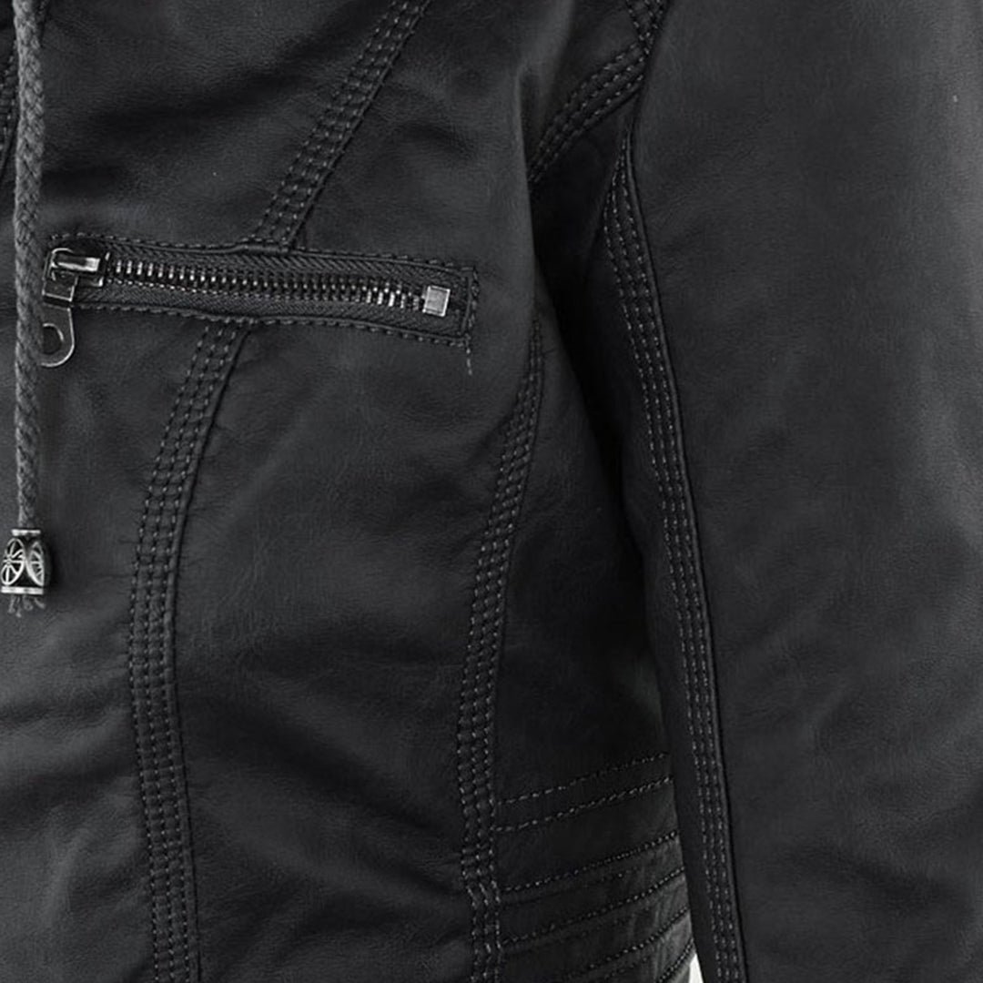 Olivia | Waterproof Women's Leather Jacket with Hood