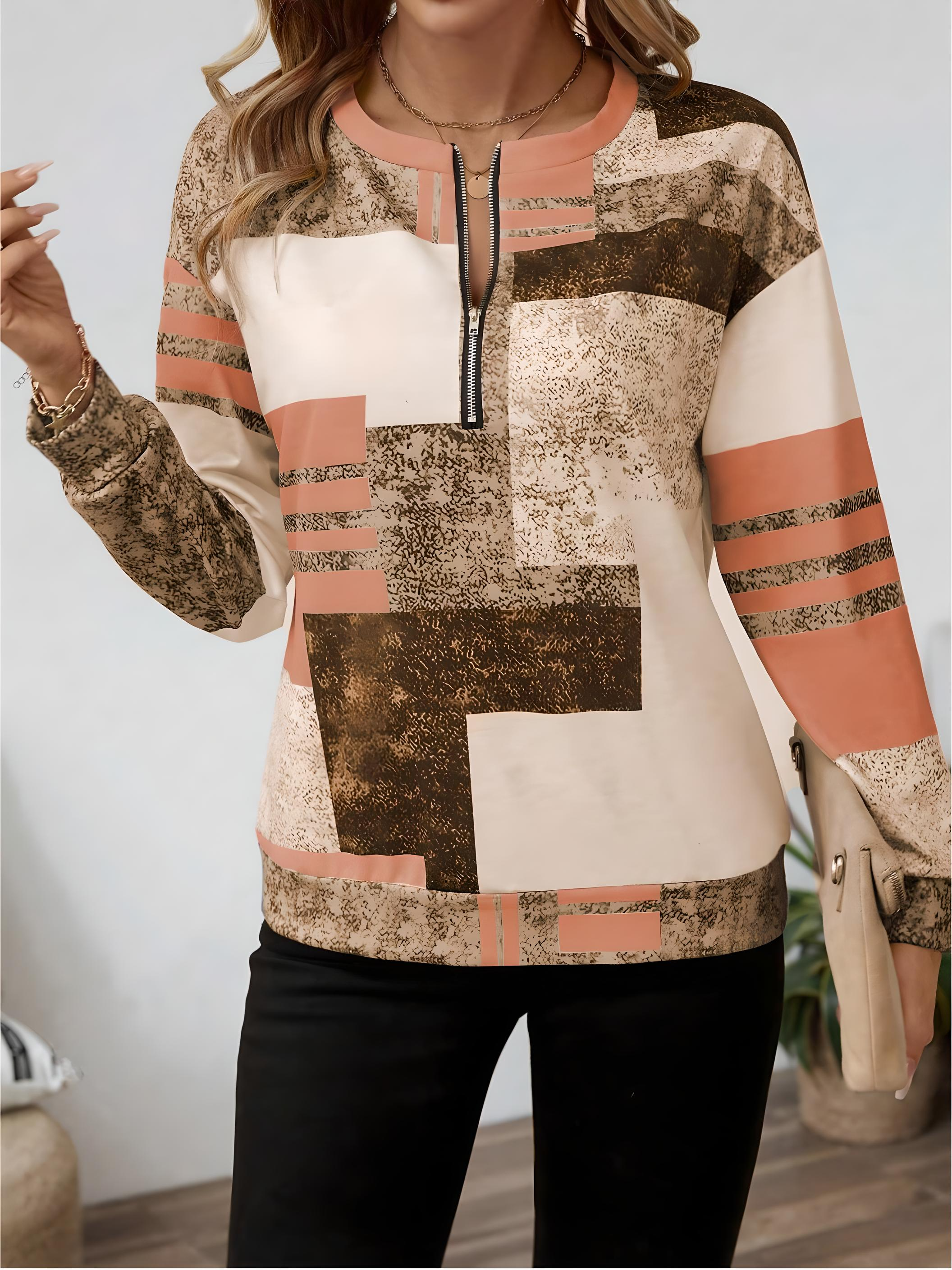 Mara – Sweater with graphic print and zipper closure