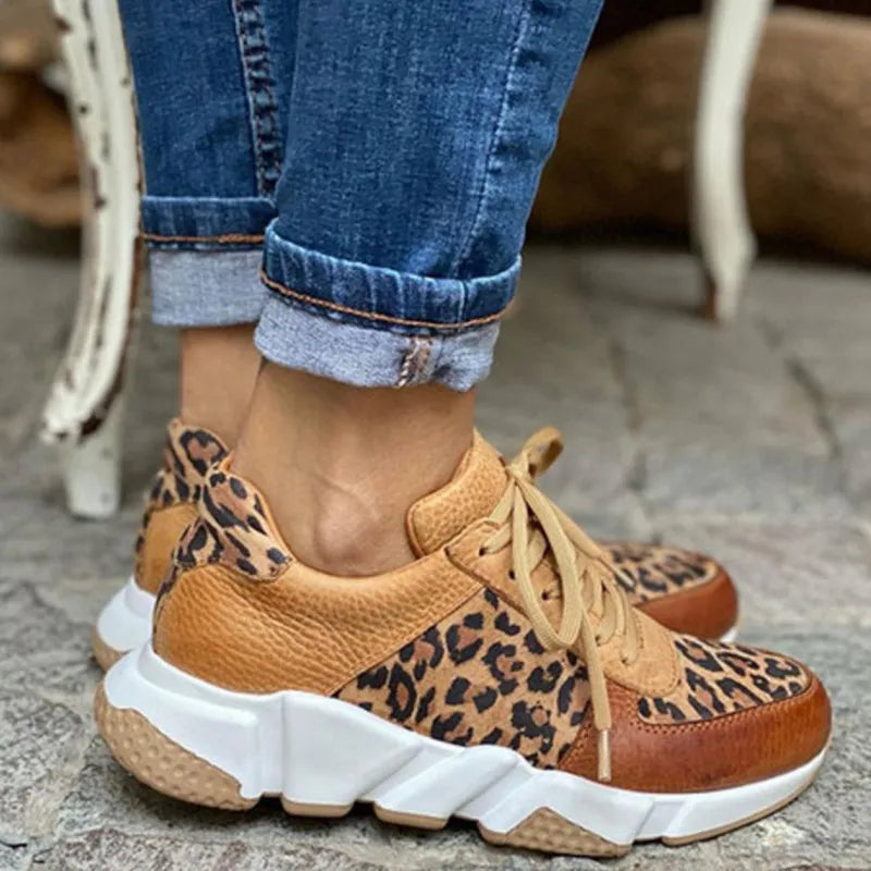 Selina | Bold Leopard Sneakers